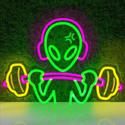 Neon Alien Musculation Haltères