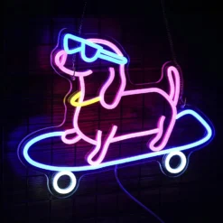 Alternative view of Le Néon Chien Skateboarder (Cool Dog)