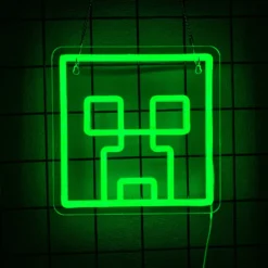 Néon Tête de Creeper Minecraft