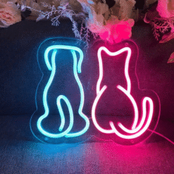 Neon chien et chat