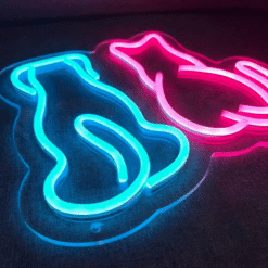 Neon chien et chat
