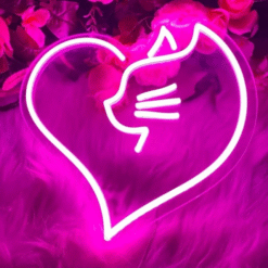 Neon Coeur Chat