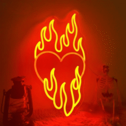 Neon Coeur Flammes