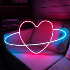 Neon Coeur Planète Anneau