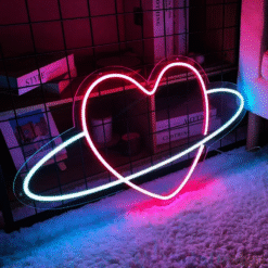 Neon Coeur Planète Anneau