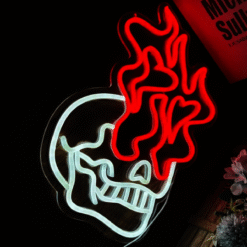 Neon Crâne Coeurs