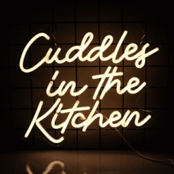 Neon Cuddles in the Kitchen