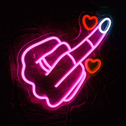 Neon Doigt d’Honneur Coeur