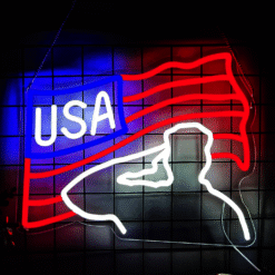 Neon Drapeau Américain Soldat