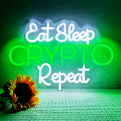 Neon Eat Sleep Crypto Repeat