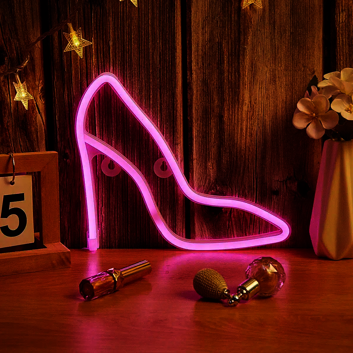 Neon escarpin à talon rose