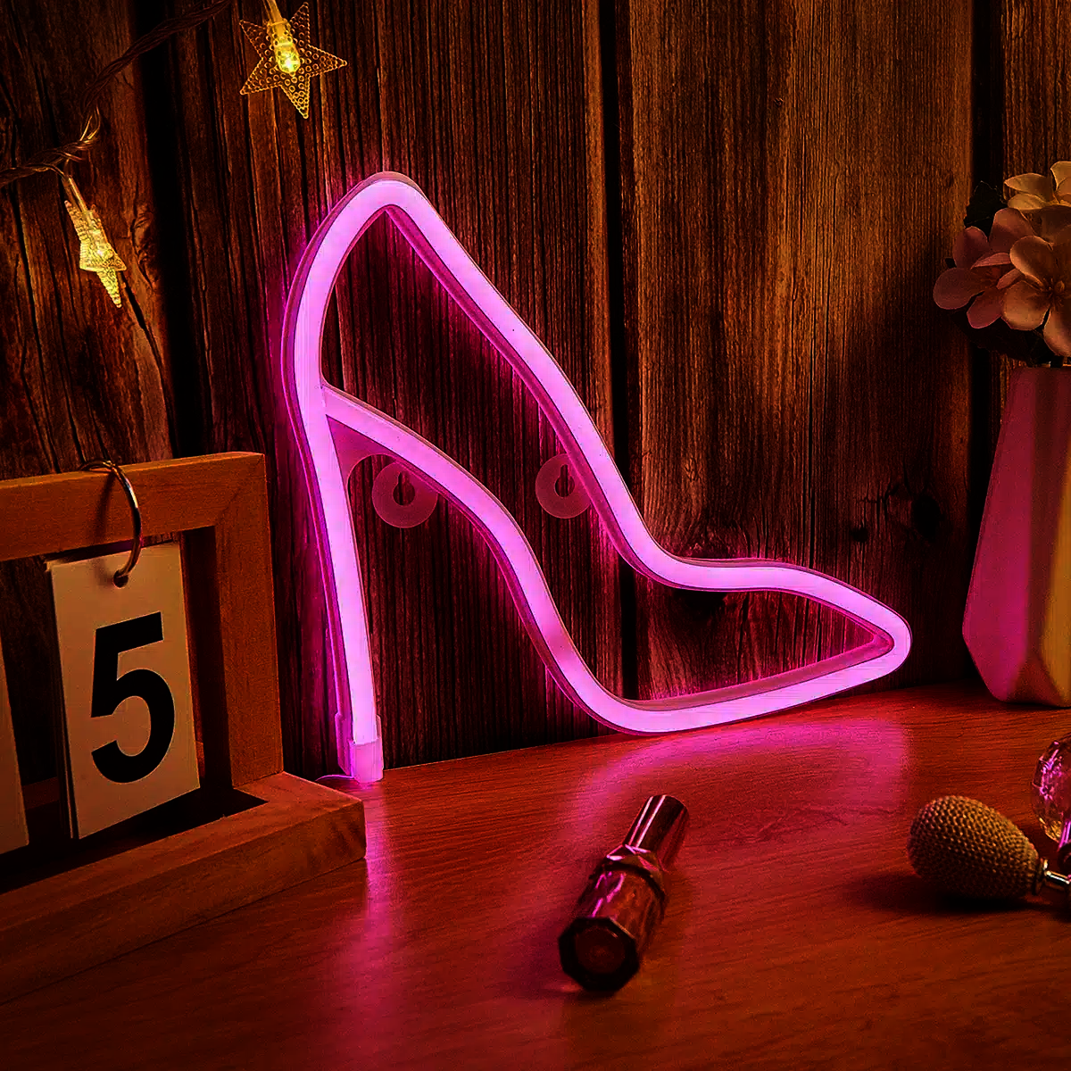 Neon escarpin à talon rose