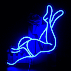 Neon Femme Allongée Lit