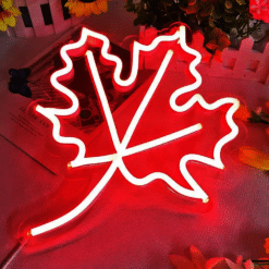 Neon Feuille d’Érable Rouge