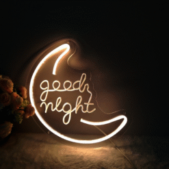 Neon Good Night Croissant de Lune