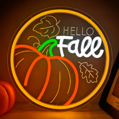 Neon Hello Fall