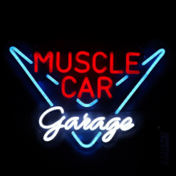 Neon Muscle Car Garage
