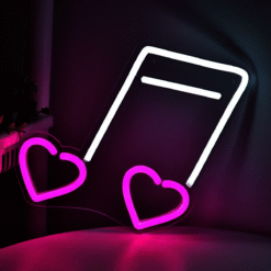 Neon Note de musique Coeurs