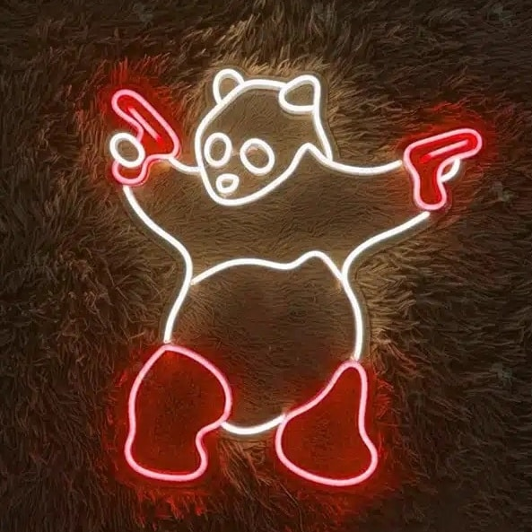 Neon Panda Banksy
