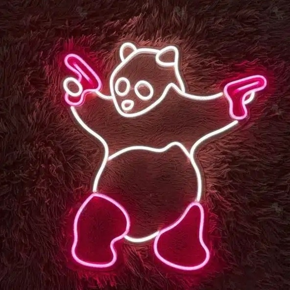 Neon Panda Banksy