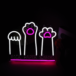 Neon Pierre Papier Ciseau Chat