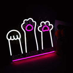 Neon Pierre Papier Ciseau Chat