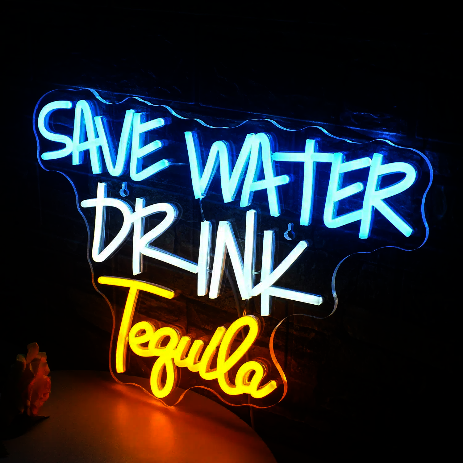 Neon Save Water Drink Tequila