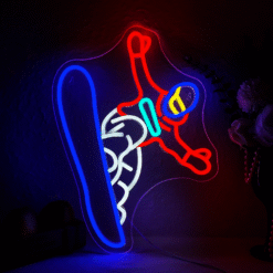 Neon Snowboarder Freestyle