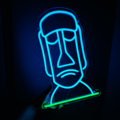 Neon Statue Tête Moaï