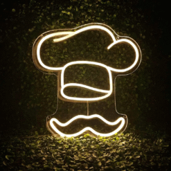 Neon Toque de Chef Moustache