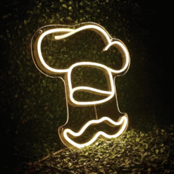 Neon Toque de Chef Moustache