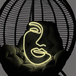 Neon Visage Abstrait