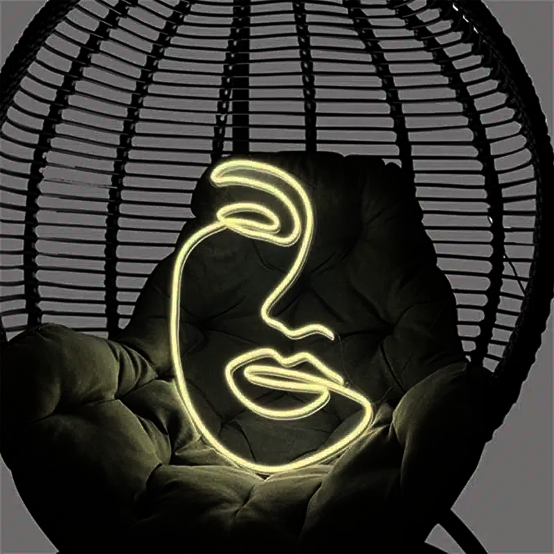 Neon Visage Abstrait