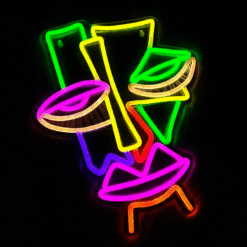 Neon Visage Cubiste
