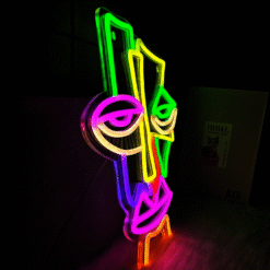 Neon Visage Cubiste